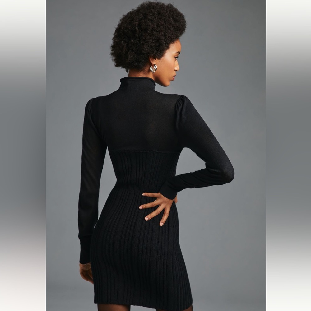 ✨ Anthropologie Turtleneck Sweater Dress Sz S - Picture 2 of 5